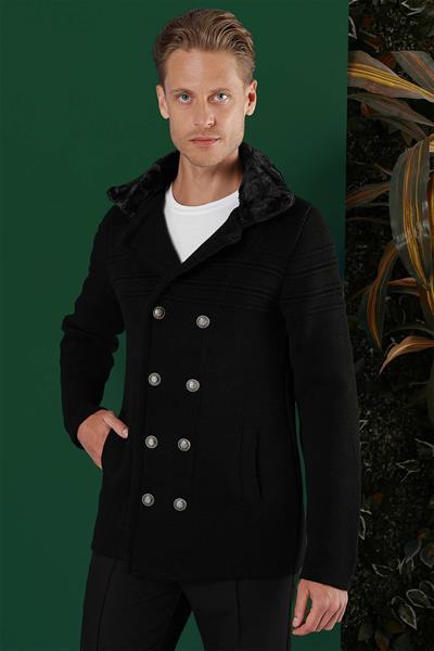 02 Slim Fit Siyah Spor Kaban
