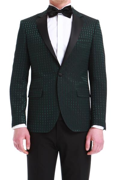 025 Slim Fit Yeşil Black Ceket