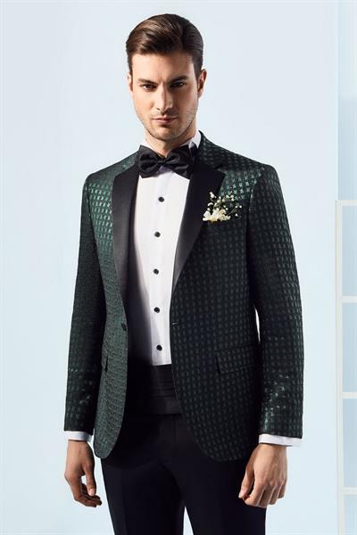 025 Slim Fit Yeşil Black Ceket