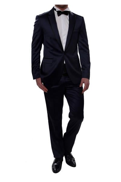 027 Slim Fit Lacivert Black Takım Elbise