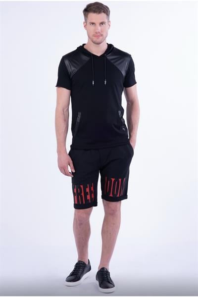 027 Slim Fit Siyah Bermuda