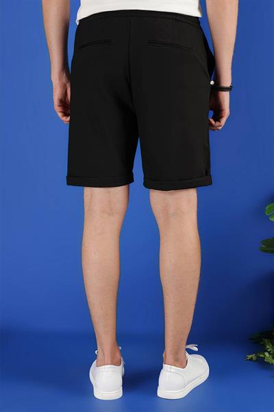 033 Slim Fit Siyah Bermuda