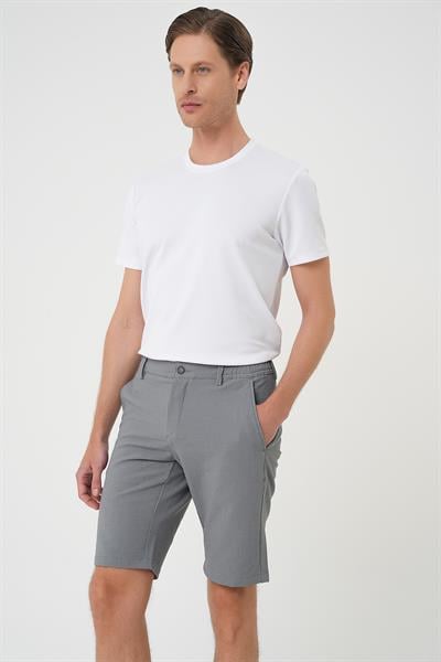 034 Slim Fit Gri Bermuda