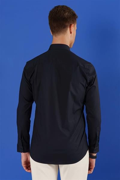 045 Slim Fit Lacivert Altro Gömlek
