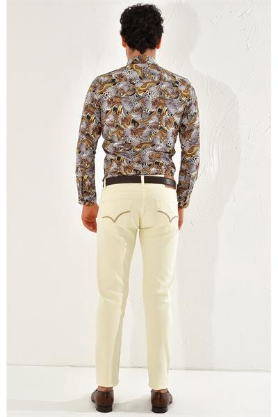 048 Slim Fit Ekru Spor Pantolon