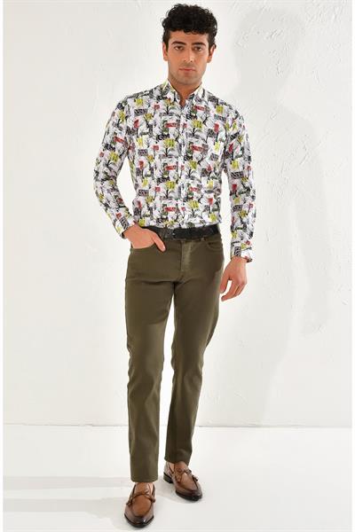 048 Slim Fit Yeşil Spor Pantolon