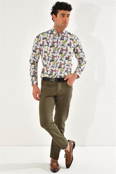 048 Slim Fit Yeşil Spor Pantolon