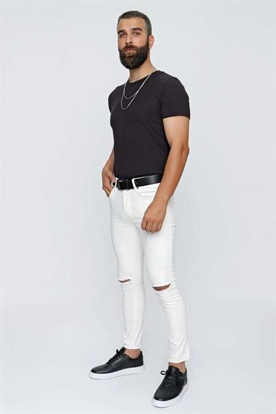 099 Beyaz Jean Pantolon