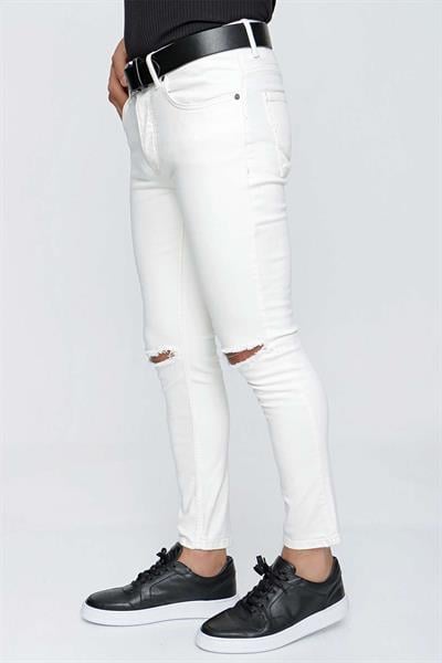 099 Beyaz Jean Pantolon