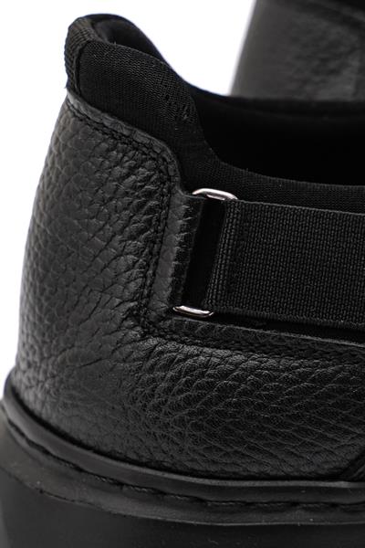 Bağcıklı Yandan Lastikli Kalın Eva Taban Siyah Deri Sneaker Ayakkabı 2025-7