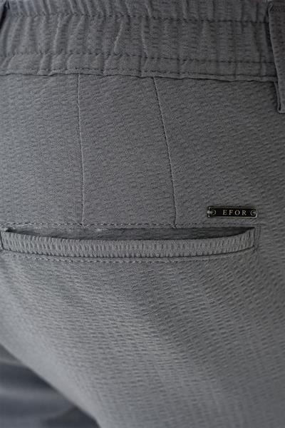 Bermuda 034 Slim Fit Beli Lastikli Gofre Pamuklu Casuel Gri Şort