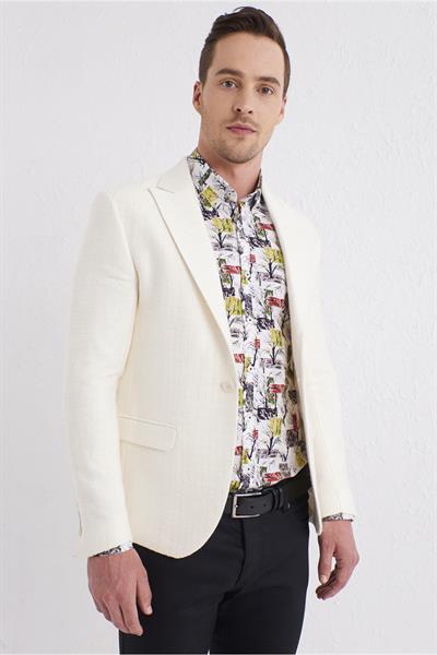 C 562 Slim Fit Krem Klasik Ceket