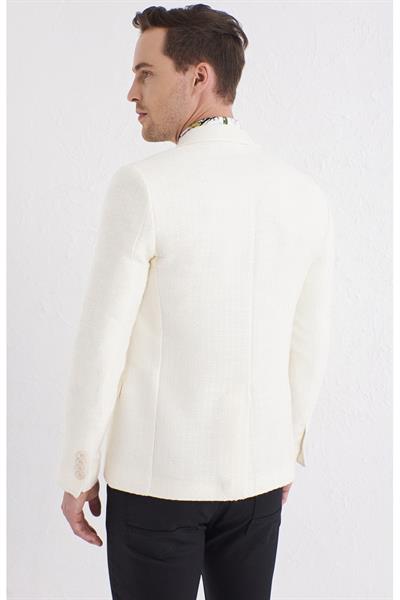 C 562 Slim Fit Krem Klasik Ceket