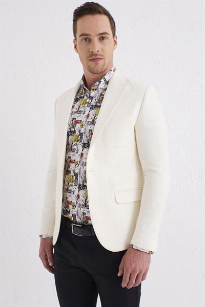 C 562 Slim Fit Krem Klasik Ceket