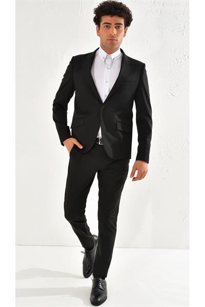 C 564 Slim Fit Siyah Klasik Ceket
