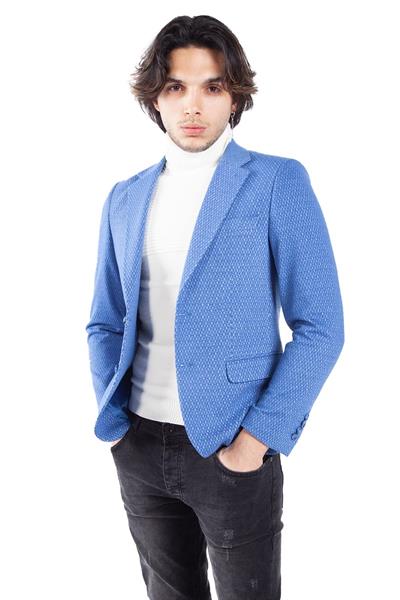 C 571 Slim Fit Gök Mavi Spor Ceket