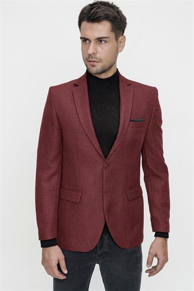 C 595 Slim Fit Bordo Spor Ceket