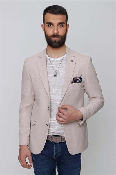 C 613 Slim Fit Bej Spor Ceket