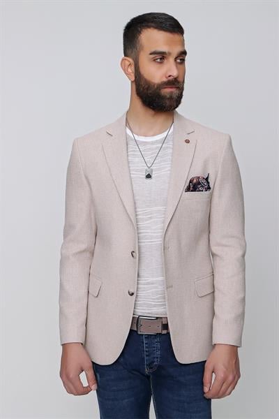 C 613 Slim Fit Bej Spor Ceket