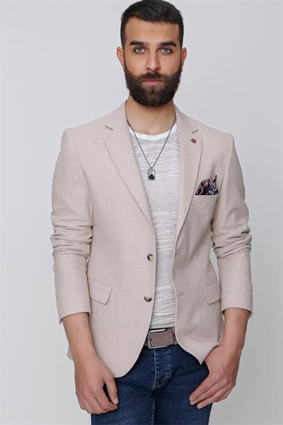 C 613 Slim Fit Bej Spor Ceket