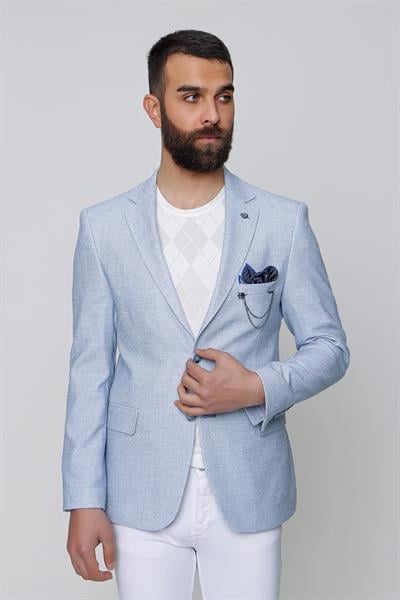 C 613 Slim Fit Mavi Spor Ceket