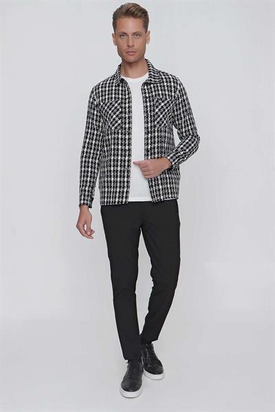 C 627 Slim Fit Siyah Kareli Spor Ceket