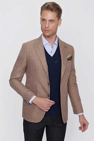 C 630 Slim Fit Bej Spor Ceket