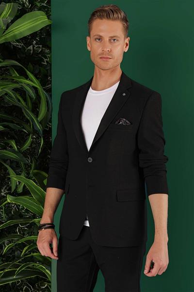 C 640 Slim Fit Siyah Spor Ceket