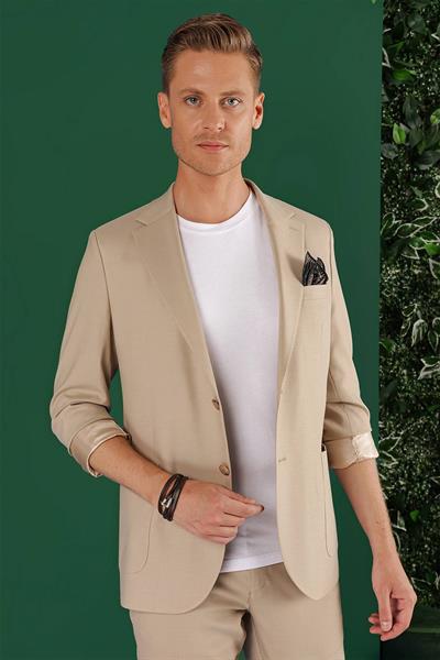 C 641 Slim Fit Bej Spor Ceket