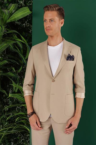 C 641 Slim Fit Bej Spor Ceket