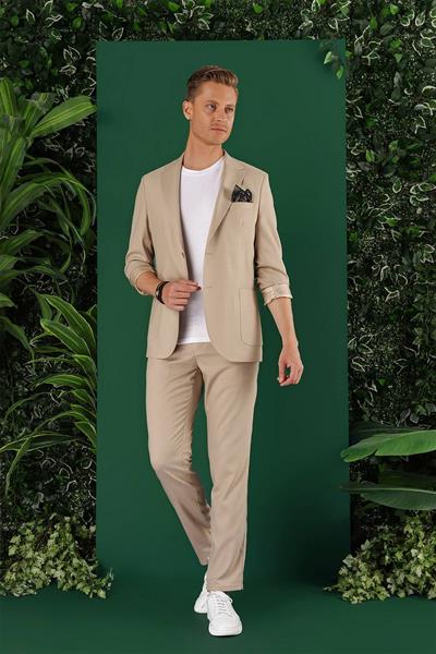 C 641 Slim Fit Bej Spor Ceket