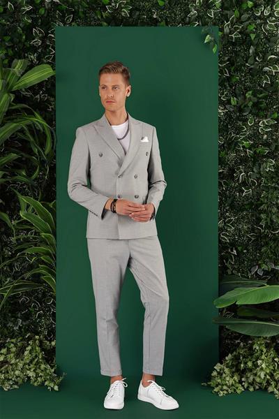 C 642 Slim Fit Gri Spor Ceket