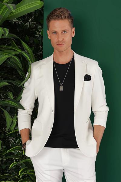 C 643 Slim Fit Ekru Spor Ceket