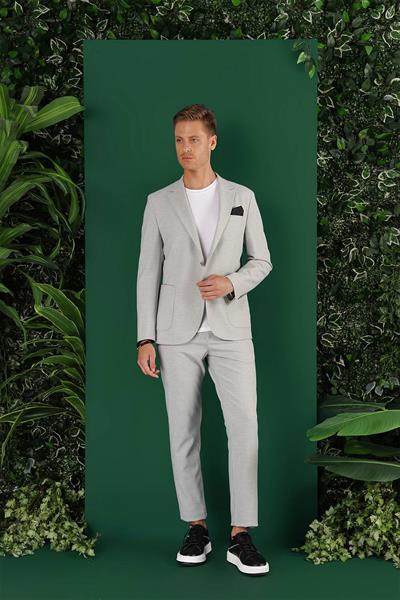 C 643 Slim Fit Gri Spor Ceket