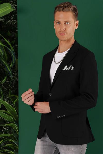 C 643 Slim Fit Siyah Spor Ceket