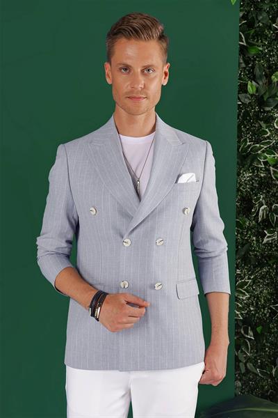 C 644 Slim Fit Mavi Spor Ceket