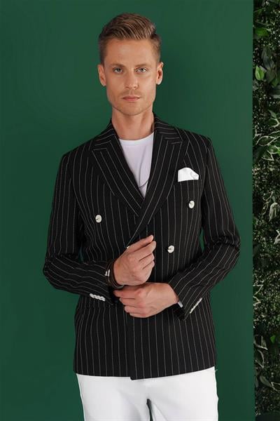 C 644 Slim Fit Siyah Spor Ceket