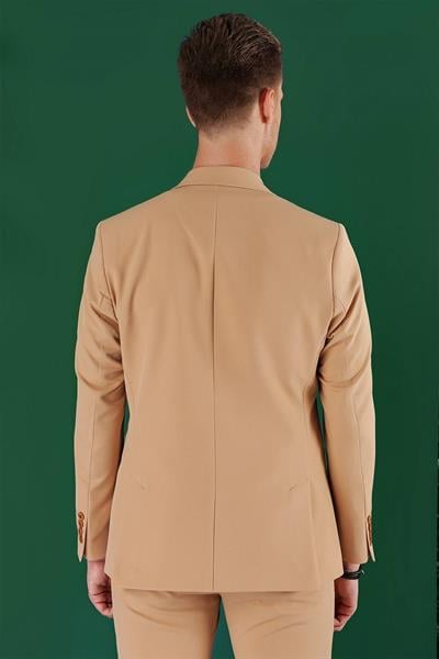 C 645 Slim Fit Camel Spor Ceket