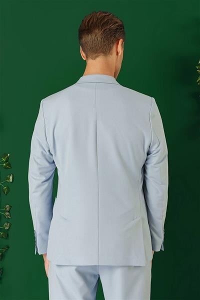 C 664 Comfort Fit Torba Cep Esnek Pamuk Casuel Mavi Ceket