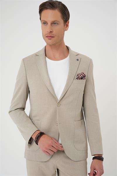 C 676 Slim Fit Bej Spor Ceket