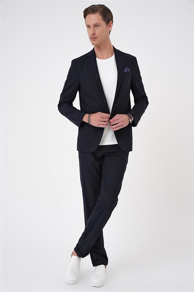 C 707 Comfort Fit Mono Yaka Torba Cep Casual Lacivert Ceket