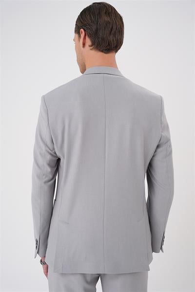 C 708 Comfort Fit Mono Yaka Torba Cep Casual Gri Ceket