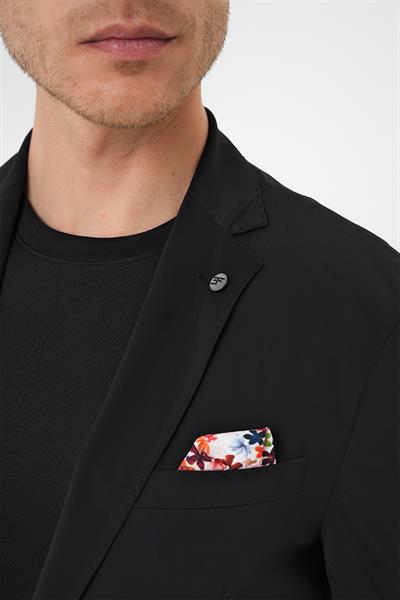 C 709 Regular Kalıp Mono Yaka Torba Cep Casual Siyah Ceket