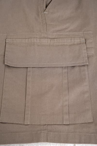 Comfort Fit Beli Kemerli Kargo Cep Pamuk Casuel Haki Şort Bermuda 039 