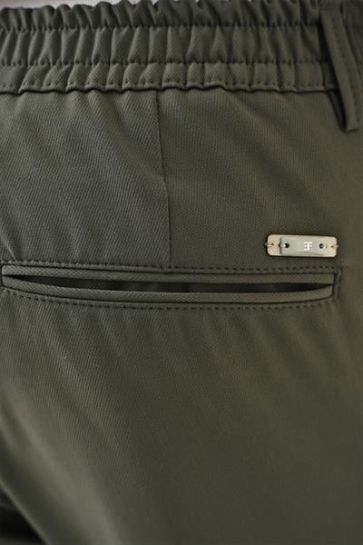 Comfort Fit Beli Lastikli Haki Jogger Pantolon  P 1185