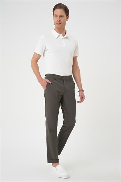 Comfort Fit Beli Lastikli Yan Cep Haki Jogger Pantolon P 1150