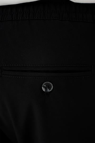Comfort Fit Beli Lastikli Yan Cep Siyah Jogger Pantolon P 1150