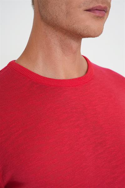 Comfort Fit Bisiklet Yaka Kısa Kol Spor Mercan Triko Tr 881