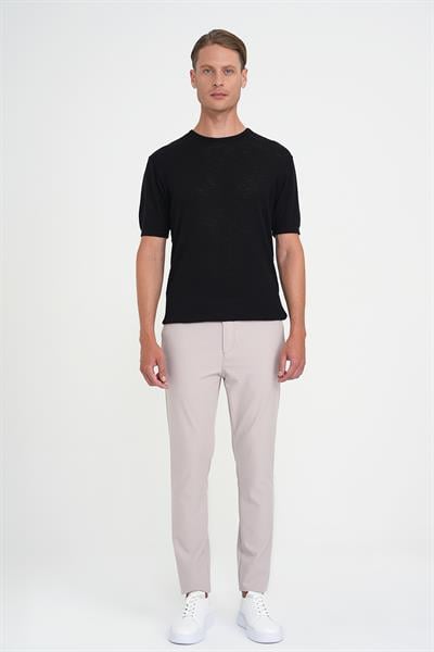 Comfort Fit Bisiklet Yaka Kısa Kol Spor Siyah Triko Tr 881