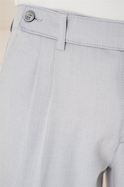 Comfort Fit Çift Pileli Dokulu Esnek Pamuk Gri Mavi Pantolon P 1158